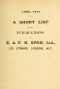 [Gutenberg 58286] • A Short List of Scientific Books by E. & F. N. Spon. June 1901